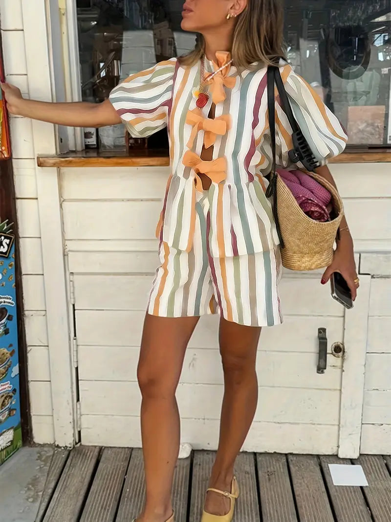 Striped Fashionable Women’s Suit