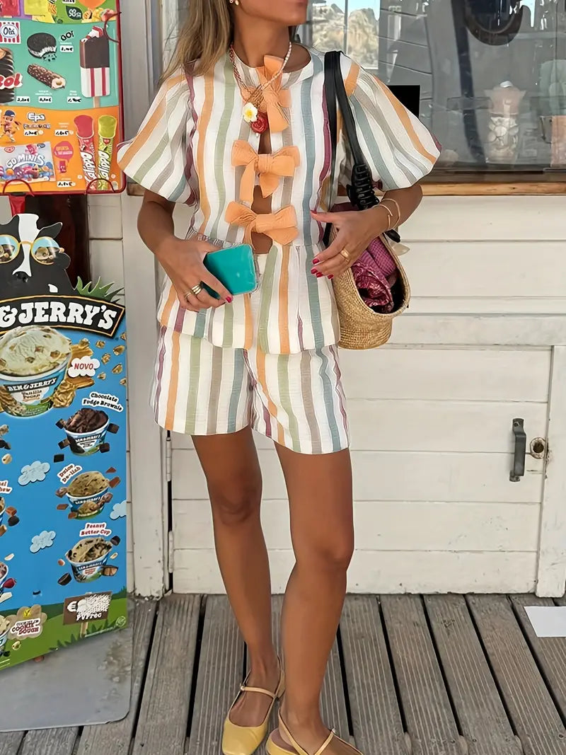 Striped Fashionable Women’s Suit