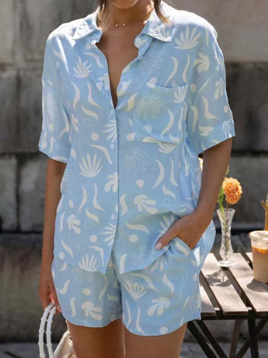 Stylish and Simple Digital Print Shirt Set